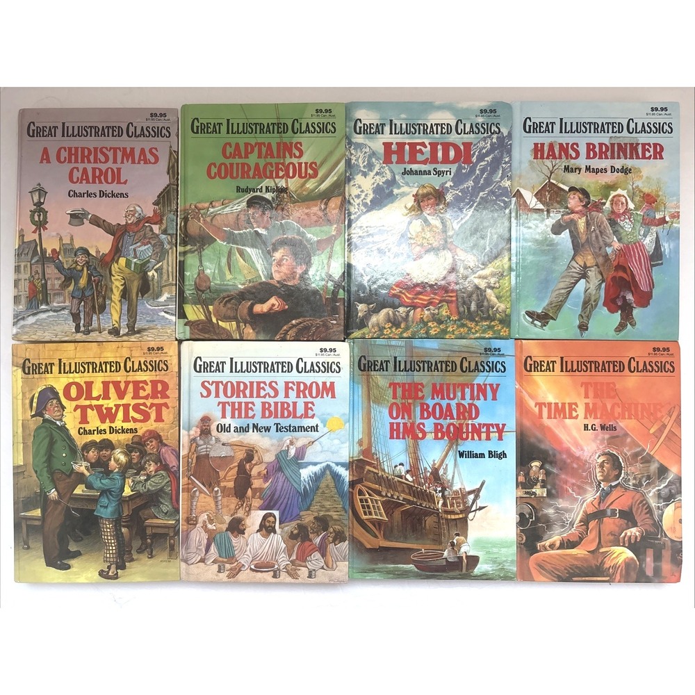 Lot Of 8 Great Illustrated Classics Hardcover Children's Books Homeschool Set